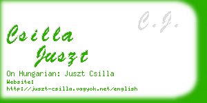 csilla juszt business card